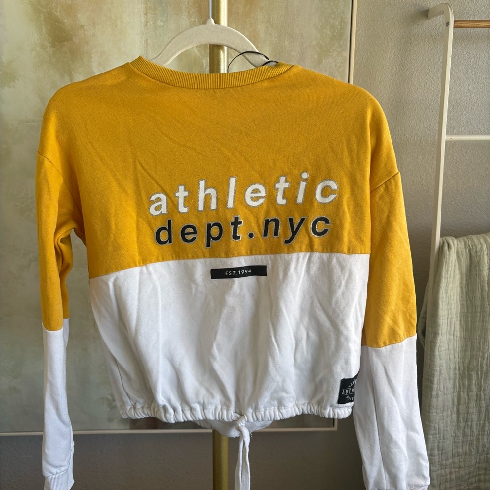 Yellow and White Athletic Dept. Sweatshirt